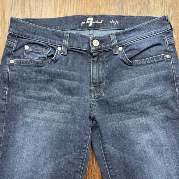7 For All Mankind Jeans Womens 29 Blue Dojo Blue Santiago Mid Rise - Picture 3 of 10